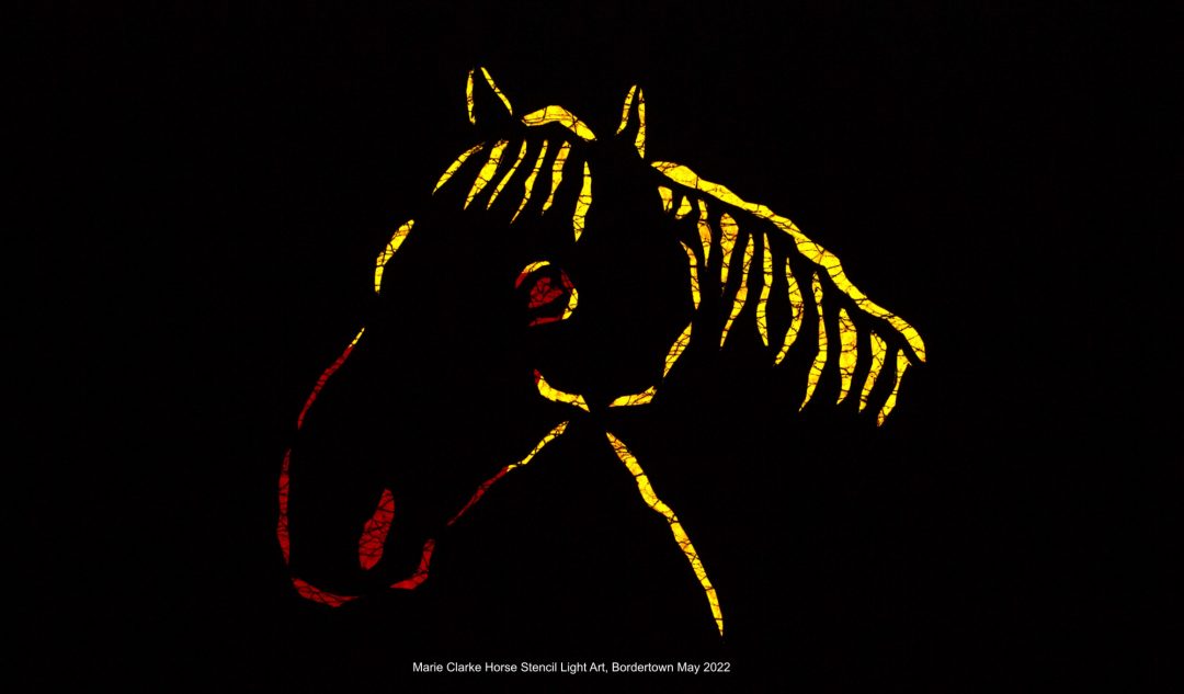 Horse stencil light art